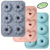 USJUTDOO 3 Pack Silicone Donut Pan for Baking Donut Maker,