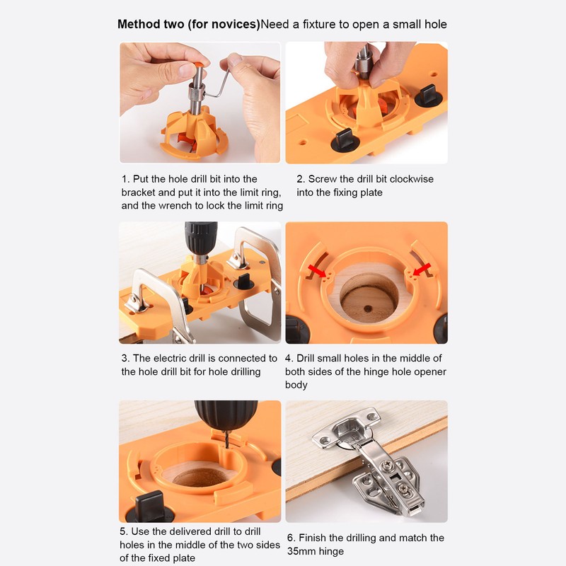 Woodworking Hinge Hole Puncher Cabinet Door Hinge Hole Opener 35mm