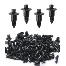 Flaconi 50PCS Auto Clips,Kunststoffnieten,Auto Befestigung Clips,Schwarze Kunststoffnieten Spritzschutz-Befestigungsclips,Geeignet für die meisten Autoteile mit 6-mm-Löchern Verwendet Werden