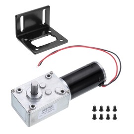 sourcing map DC 12V High Torque Turbine Worm Geared Motor with 8mm Shaft 30RPM Geared Motor with Wire for Electric Fireplace