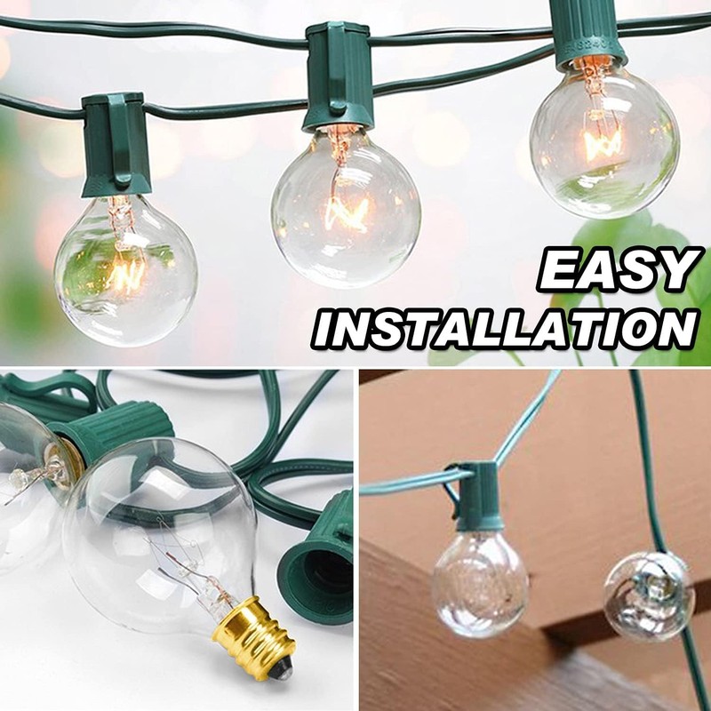 Goeszooin G40 Replacement Bulbs, 120V 5W Incandescent Globe Light Bulbs