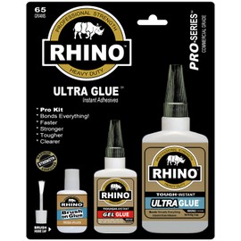 Rhino Glue Pro Kit, Heavy Duty 65 Gram Clear