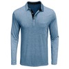 Mens Long Sleeve Polo Shirts Casual Moisture Wicking Golf Polo