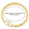 COOLSTEELANDBEYOND Elegant Interlocking Cubic Zirconia Ring Charm Gold-Coloured Beads Bracelet
