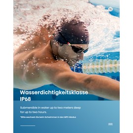 Guudsoud Swimming Headphones, Bone Sound Headphones, Bluetooth IP68 Waterproof Headphones Swimming with 32GB Memory, MP3 Player, Open Ear Headphones