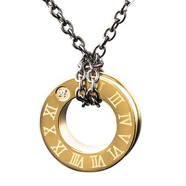 [Pure Loop] 純チタン磁気ネックレス ピュアループオズ リングタイプ 指定管理医療機器 肩凝り解消 (ユニセックス/防水/軽量) おしゃれ チェーン 疲労回復 (ゴールドIP, 45ｃｍ)