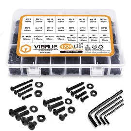 VIGRUE Pack of 1080, M2 M3 M4 Cylindrical Screws Assortment