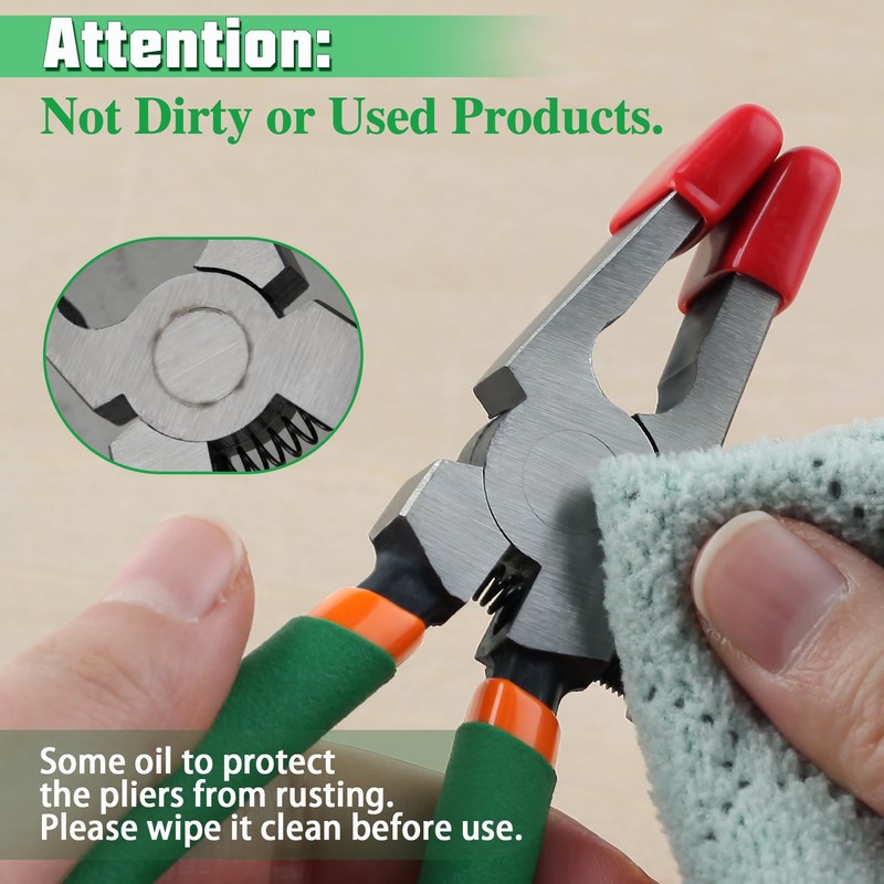 LEONTOOL 6-Inch Glass Running Pliers with Rubber Tips for Key