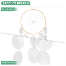 M METERXITY Shell Wind Chime for Outside, Dreamcatcher Seashell Wind Chime Sea Glass Shell Wind Chime for Outside/Patio/Garden/Porch Decor, Handcrafted Wind Chime [White]