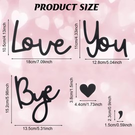Ptwola 5 Pcs Love You Bye Sign Home Decor Wood Wall Above Door Topper Express Love Warm for Your Family Lovers Wooden Script Decor Sign for Home Windows Christmas Valentine's Wedding Decoration