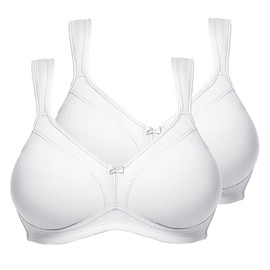 Susa Women's Double Pack Bra, White, 80A