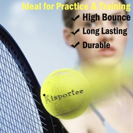 kisportee Tennis Balls, 12 Pack Training Tennis Ball, Dog Tennis Balls, Beginner Sport Tennis Practice Ball Come with Mesh Bag for Easy Transport, Durable Tennis Ball for Large Medium Small Dog Balls