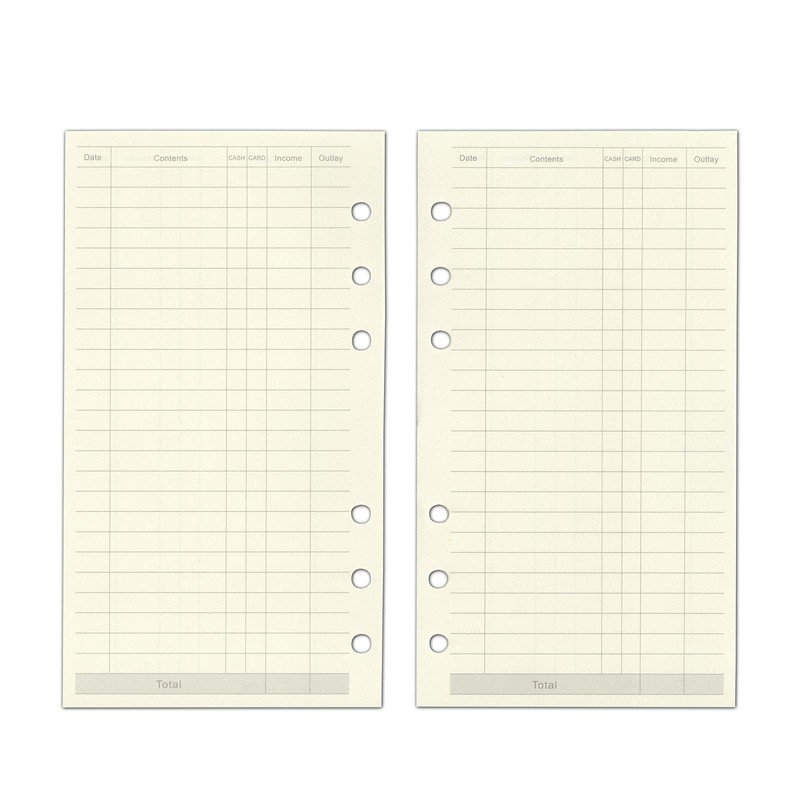 TSUKURIRO Paper Refill 6 Holes for Personal Notebook Set (45
