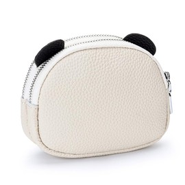 Yocipa Cute Panda Coin Purse for Women Genuine Leather Women Girls Coin Purse Small Mini Pouch, white color