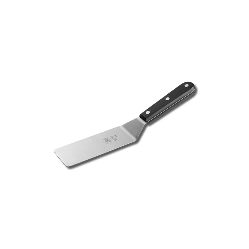 Slim Flexible Stainless Steel Spatula with Tecnopolymer Handle, Black, Triple