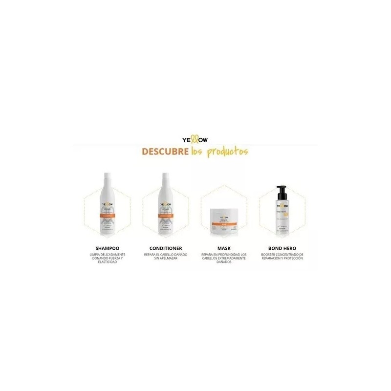 Yellow Shampoo Y Mascarilla Repair Yellow Alfaparf Cabello Dañado
