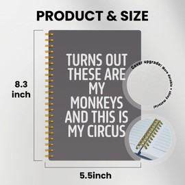 EKGJW Funny Notebooks for Work,Gray Aesthetic Journal, Funny Boss Day Gifts, Boss Gifts for Men Women, Funny Gifts for Boss, Boss Office Decor, Spiral Notebook 5.5x8.3 Inch