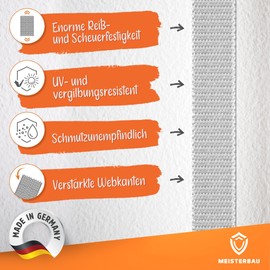 MEISTERBAU - 50m Rolladengurt 14mm [Made in Germany] - Rolladenband für Rollläden an Türen und Fenster - Extrem Reißfest & UV-Stabil - Rollladengurt mit starken Kanten (Grau)