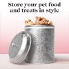Amici Pet Puppy Paws Galvanized Metal Food Canister, Medium, 104oz
