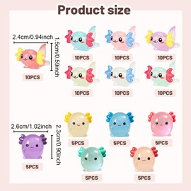 100 Pcs Mini Resin Axolotl Glow in The Dark Axolotl Figures Tiny Luminous Axolotl Animal Resin Ornament for DIY Garden Landscape Dollhouse Potted Plants Decor