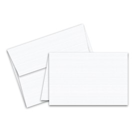 Linen Textured Greeting Cards Set – Blank White Cardstock and Envelopes Perfect for Business, Invitations, Bridal Shower, Birthday, Interoffice, Invitation Letter, Weddings | 5 x 7 | Bulk Set of 25