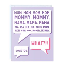 ALY LOU Mothers Day Card For Mom Mother Her Wife Grandma Grandmother Stepmom, Birthday Thank You Kawaii Greeting Card (Mom mom mom ...)