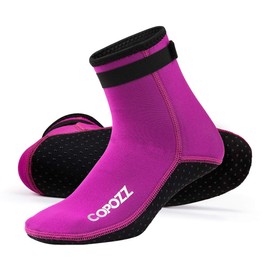 COPOZZ 3 mm Diving Socks, Neoprene Socks for Adults, Women, Men, Thick Diving Socks, Water Sports, Swimming Socks for Swimming, Snorkelling, Sailing, Surfing, Water Sports, pink, l