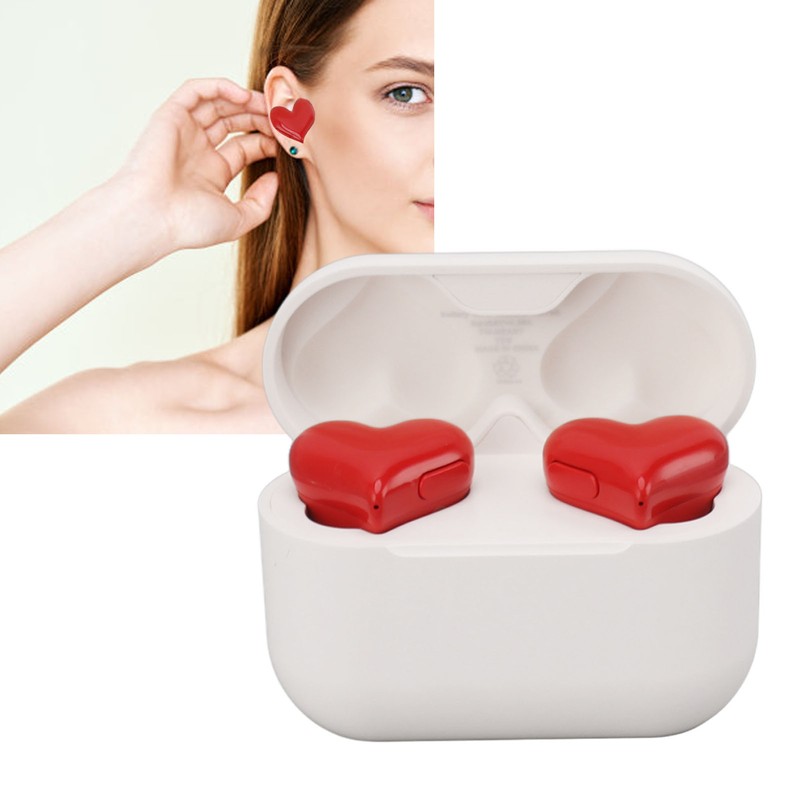 Wireless Earbuds Stylish Cute Heart Shaped Noise Cancelling HiFi Stereo