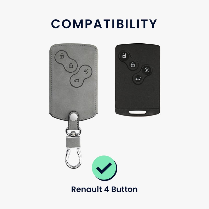 kwmobile Car Key Case Compatible with Renault 4-Button Car Key