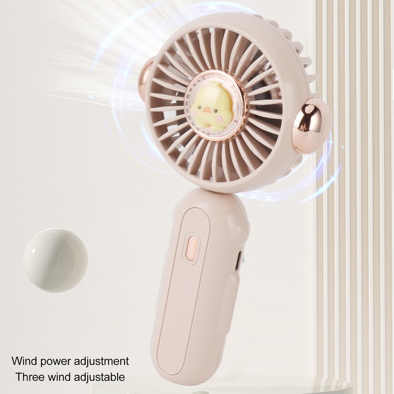 Foldable Mini Fan Cute Lightweight 900mAh Adjustable Low Noise Handheld