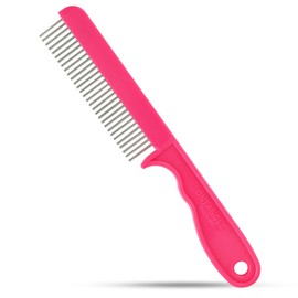 Untangler Super-Groom Combs with Smooth Rotating Teeth for Painless Mat Removal (French Rose Pink, 30 Fine-spaced Teeth)