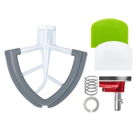 Flex Edge Beater For KitchenAid 4.5-5 Qt Tilt-Head Stand Mixer With 2 Pcs Dough Scraper, Kitchen Aid Paddle With Flexible Silicone Edges Scraper, Kitchen Aid Accessories And Attachments