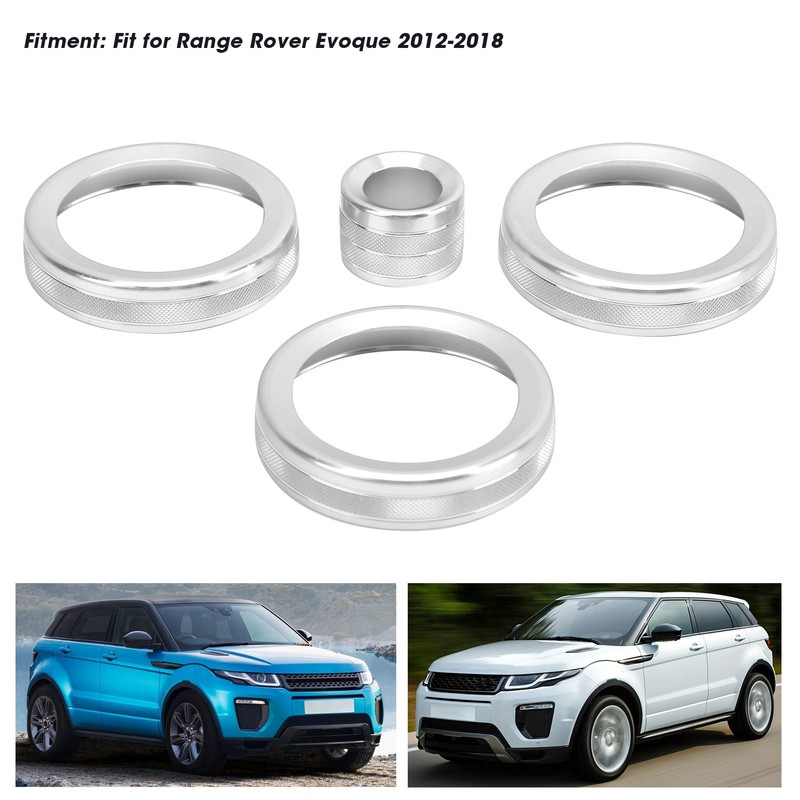 4Pcs A/C Knob Ring Trim Volume Adjuster Decor Fit for