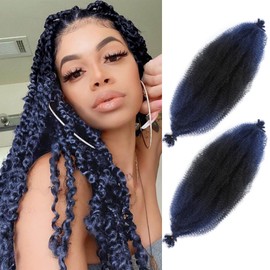 Hbegant Cabello Afro Trenza De 30" 2 Paquetes, Springy Afro Trenza Cabello Pre-Esponjado Spring Trenza Cabello Pre Separado Envoltura Cabello Para Locos Suave Extensiones De Cabello(30"(Paquete De 2))