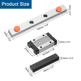 uxcell MGN12 100mm Linear Guide Rail with MGN12H Sliding Carriage Block and Plastic Mini MGN12 Linear Guide for DIY 3D Printers and CNC Machine, Black