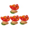Kisangel 4sets Lawn Ornaments Mini Mushroom Figurines Realistic Tiny Mushrooms