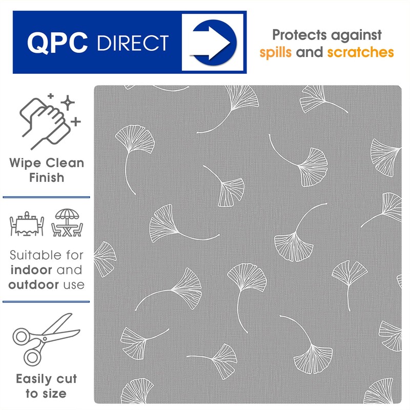 QPC Direct Dandelion Linen Effect PVC Oilcloth Table Cover Vinyl