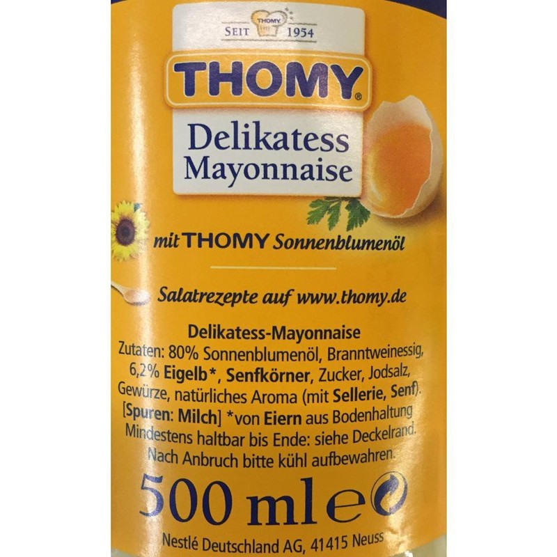 Thomy Delikatess Mayonnaise 500ml