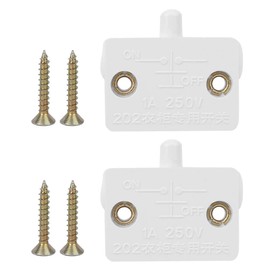 ANKROYU 2PCS Light Control Switch, Self Holding Pushbutton, Automatic Reset Light Switch, Wardrobe Touch Switches for Closet, Wardrobe, Pantry