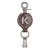 Leather Keychain For Men, Single Letter Alphabet with Easy Clasp