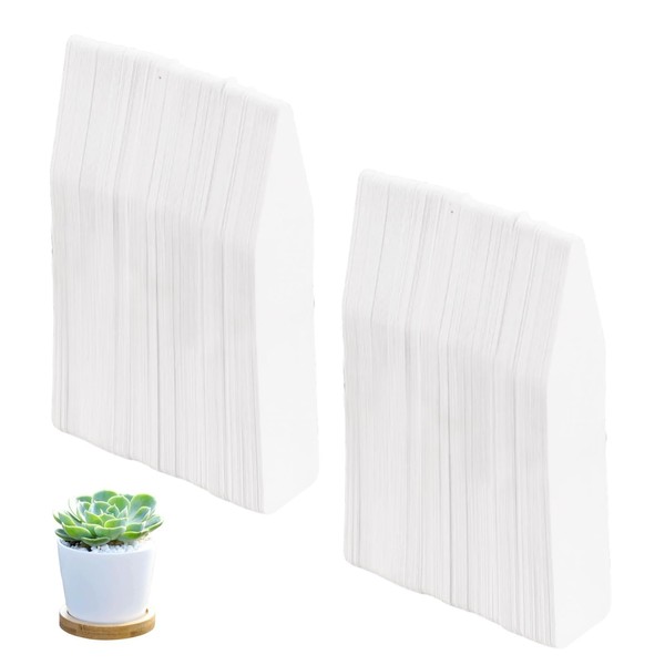 Pack of 200 Small Plastic Plant Stakes, White, 5 x