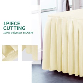 Surmente Ivory Table Skirt, 14ft Polyester Tablecloth for Weddings, Banquets, or Restaurants
