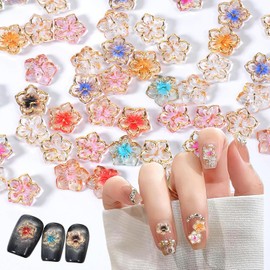 Honnydend Nail Parts, Flowers, Approximately 300 Pieces, 3D, Nail Art, Deco Parts, Gel Nails, Jewelry Parts, DIY, Jewelry Parts, Crafts, Decoration, Resin