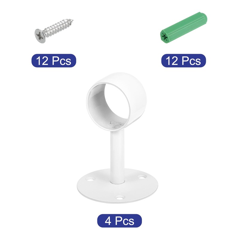 sourcing map 4 Pcs 1.5 Inch Curtain Rod Holder, Ceiling