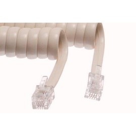 Trisonic 25-ft Phone Handset Cord, Coiled, Ivory
