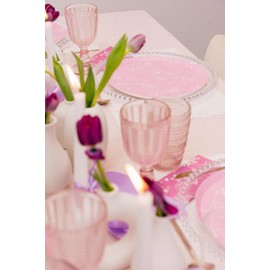 Premium Lilac Dinner Napkins | Square Purple Floral Napkins | Baptism, Baby Showers, Birthday Parties, Valentine's Day | 6.5x6.5 Inches, Pack of 25, Light Purple, Disposable