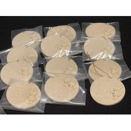 La Berge Set Of 12! La BERGE 1997 Pottery Christmas Ornament “A Friend Is A Gift Of God”