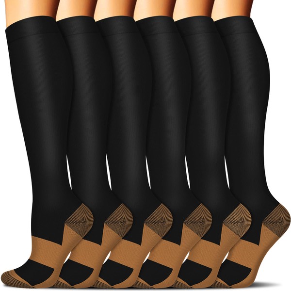 1/3 pares de calcetines de compresión para mujeres y hombres (20-30 mmHg) – Mejor para correr, viajar, ciclismo, embarazada, C -Multicolor 1, L/XL
