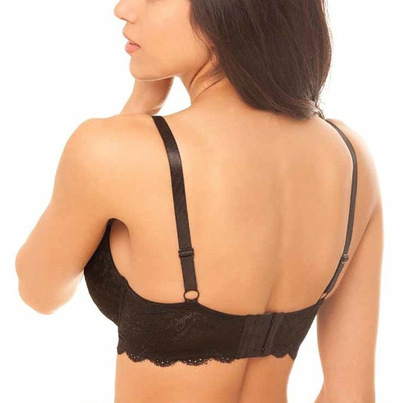 MIERSIDE Women's Black/Beige Plus Size Lace Seduction Underwire Molded Demi