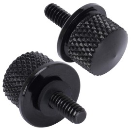 TABEN 1/4 "20 Thread Harley Davidson Seat Bolt Screw Aluminum Billet Chrome Motorbike Seat Bolt (Black) (Pack of 2)